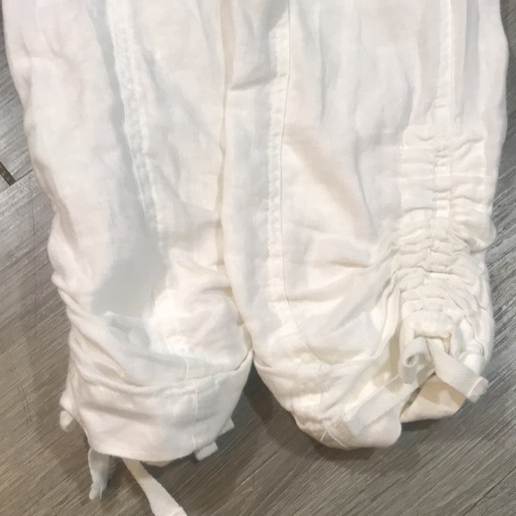 Inc International Concepts White 100% Linen Cargo Crop Pants size 4P - Picture 6 of 11